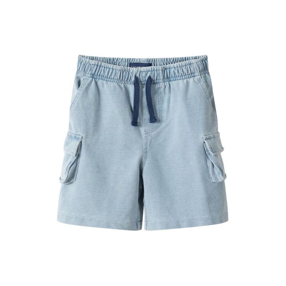 Andy & Evan Boys Knit Denim Short, Blue